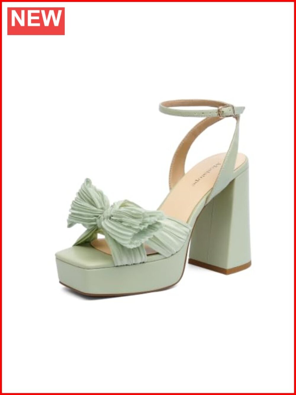 Platform Heels Bow Tie Chunky Square Open Toe Ankle Strap Sandals Wedding Party